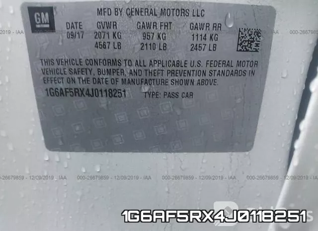 1G6AF5RX4J0118251 фото 8