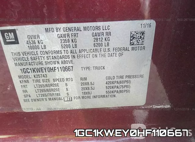 1GC1KWEY0HF110667 фото 8