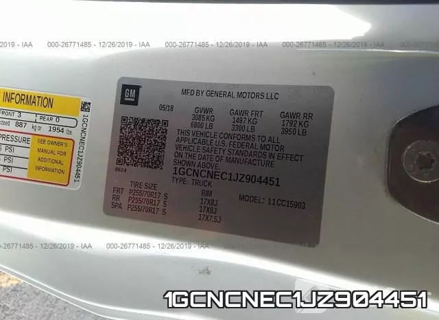 1GCNCNEC1JZ904451 фото 8