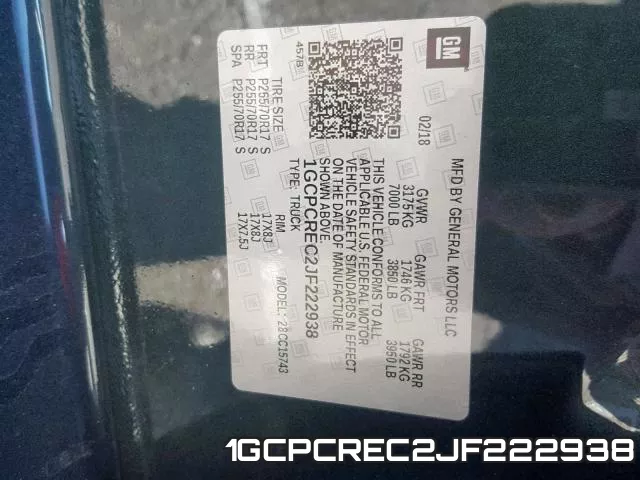 1GCPCREC2JF222938 фото 2