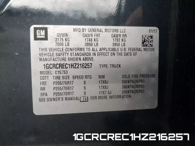 1GCRCREC1HZ216257 фото 2