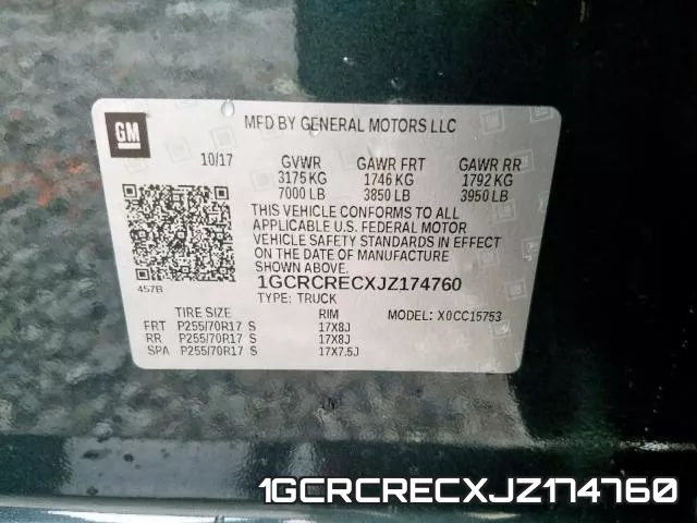1GCRCRECXJZ174760 фото 2