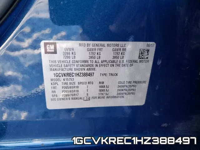 1GCVKREC1HZ388497 фото 2