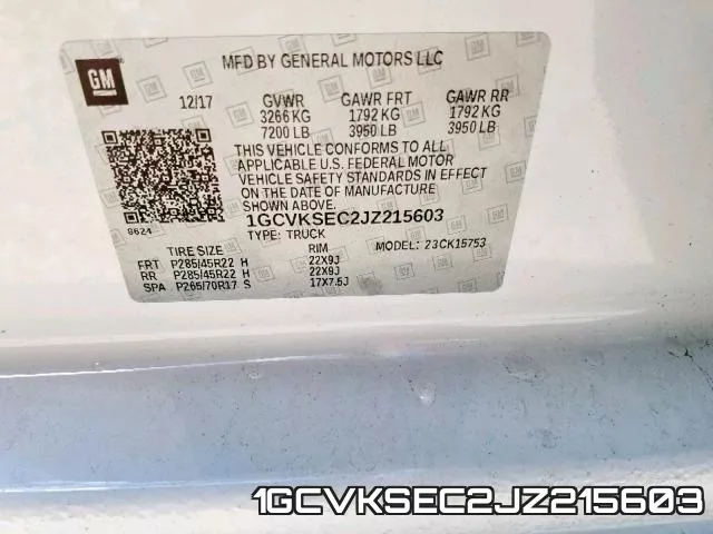 1GCVKSEC2JZ215603 фото 2