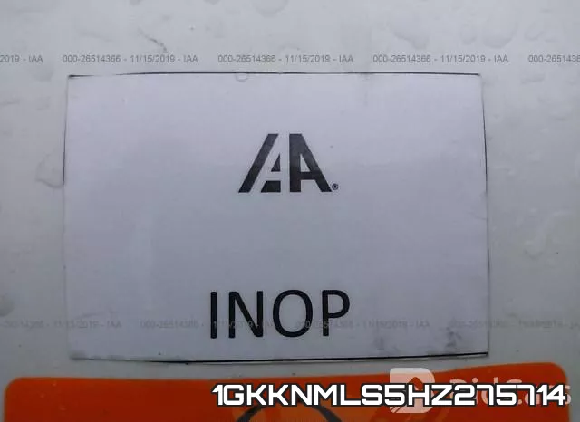 1GKKNMLS5HZ275714 фото 8