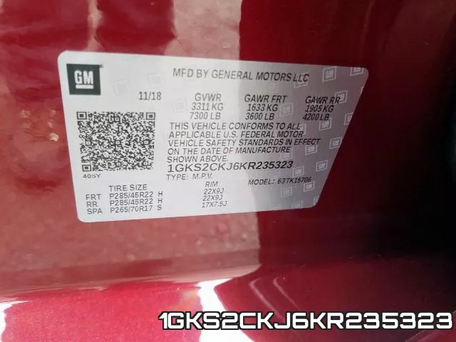 1GKS2CKJ6KR235323 фото 2