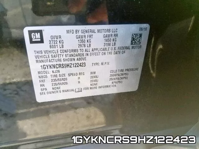 1GYKNCRS9HZ122423 фото 2