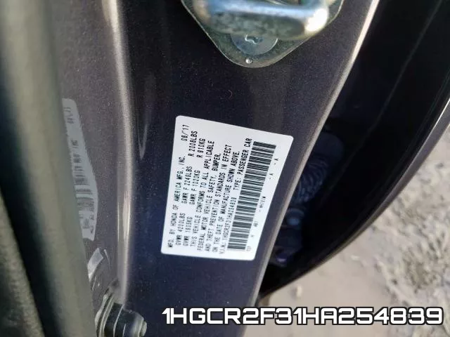 1HGCR2F31HA254839 фото 2