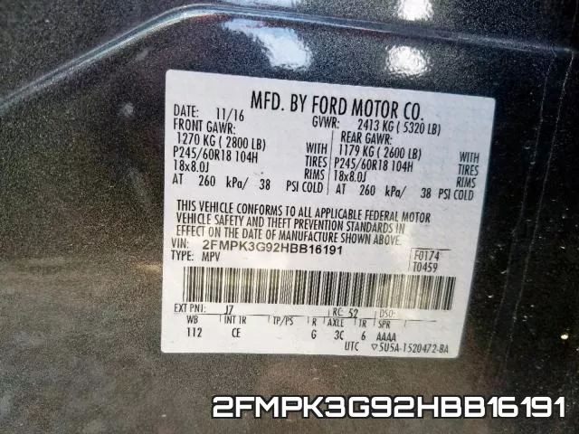 2FMPK3G92HBB16191 фото 2