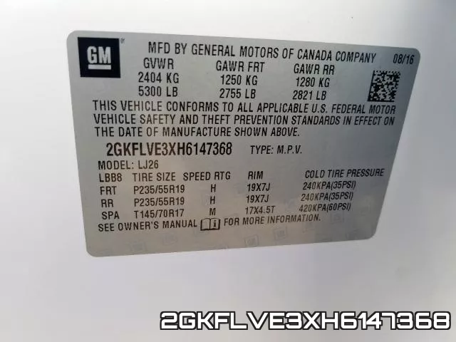 2GKFLVE3XH6147368 фото 2