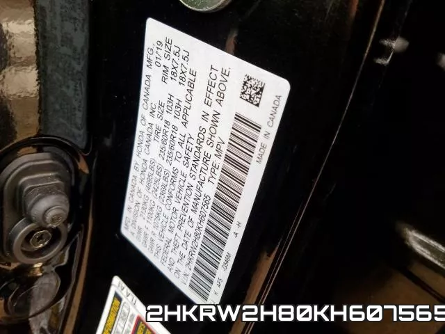 2HKRW2H80KH607565 фото 2