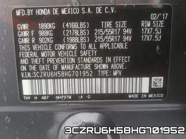 3CZRU6H58HG701952 фото 2