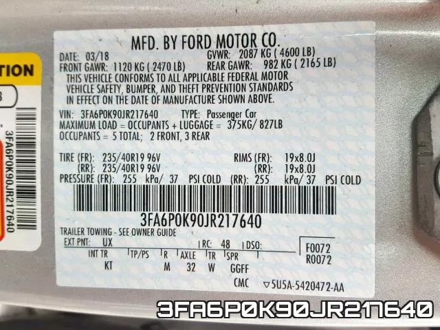 3FA6P0K90JR217640 фото 2