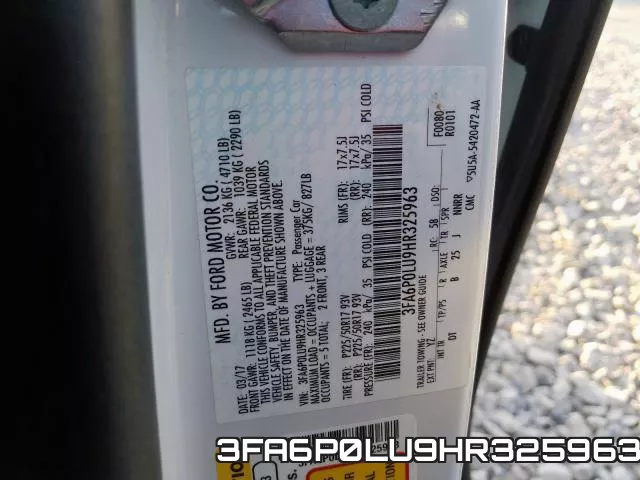 3FA6P0LU9HR325963 фото 2