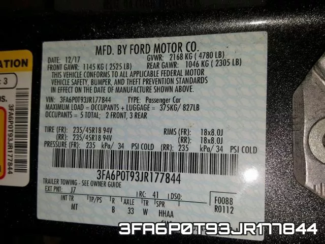 3FA6P0T93JR177844 фото 2