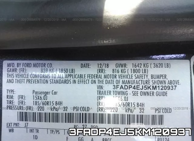 3FADP4EJ5KM120937 фото 10