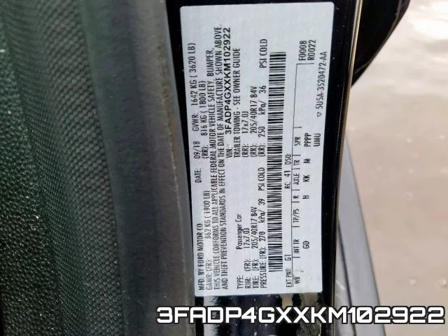 3FADP4GXXKM102922 фото 2