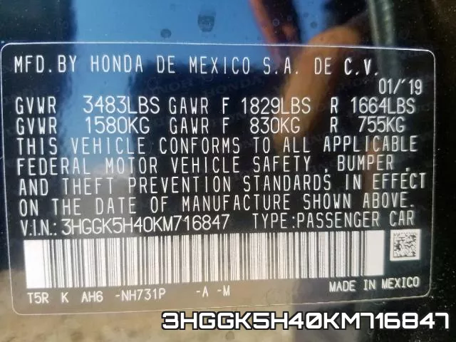 3HGGK5H40KM716847 фото 2