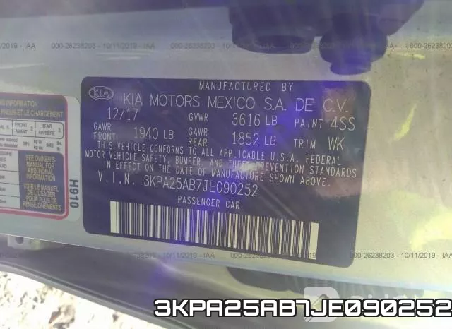 3KPA25AB7JE090252 фото 10