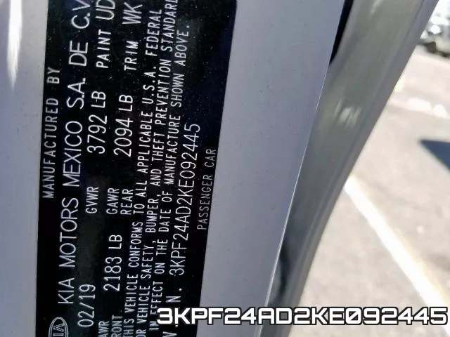 3KPF24AD2KE092445 фото 2