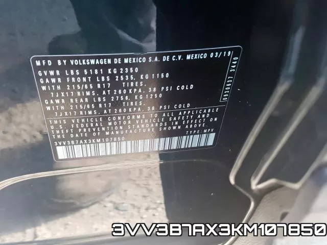 3VV3B7AX3KM107850 фото 2