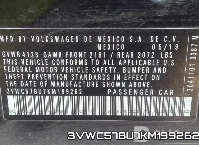 3VWC57BU7KM199262 фото 8
