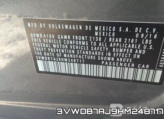 3VWDB7AJ9HM248717 фото 9