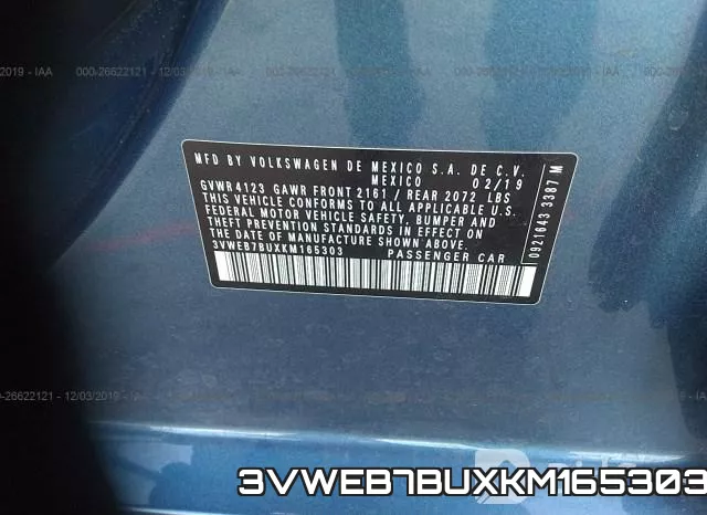 3VWEB7BUXKM165303 фото 10