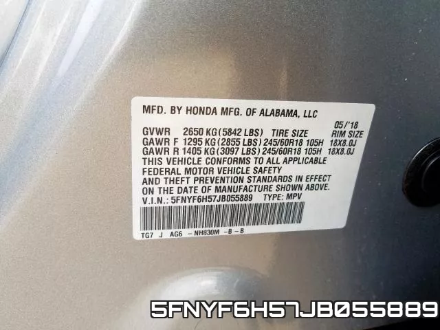 5FNYF6H57JB055889 фото 2