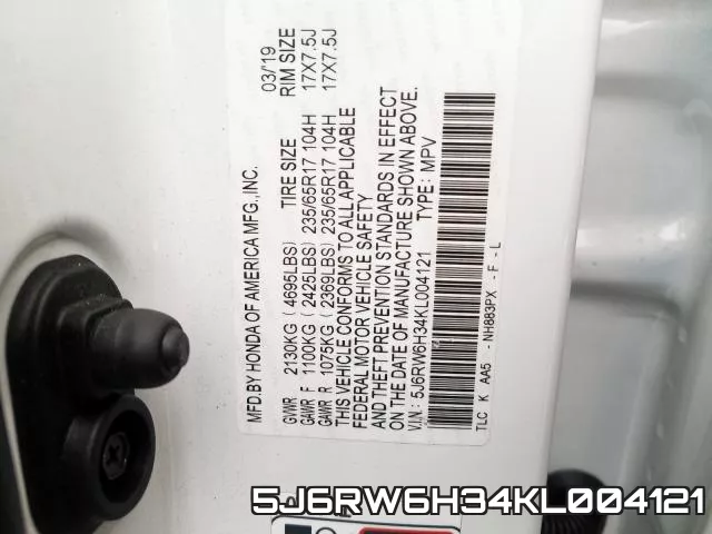 5J6RW6H34KL004121 фото 2