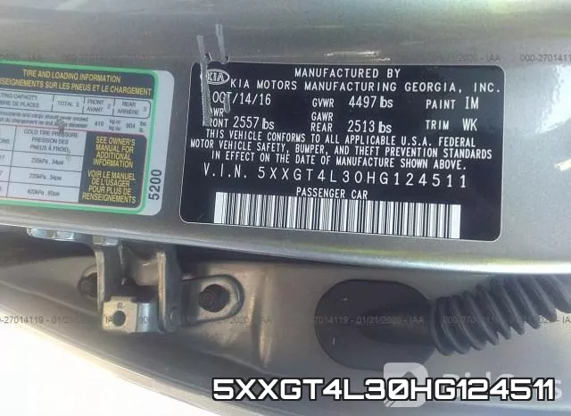 5XXGT4L30HG124511 фото 10