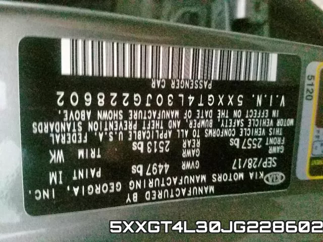 5XXGT4L30JG228602 фото 2