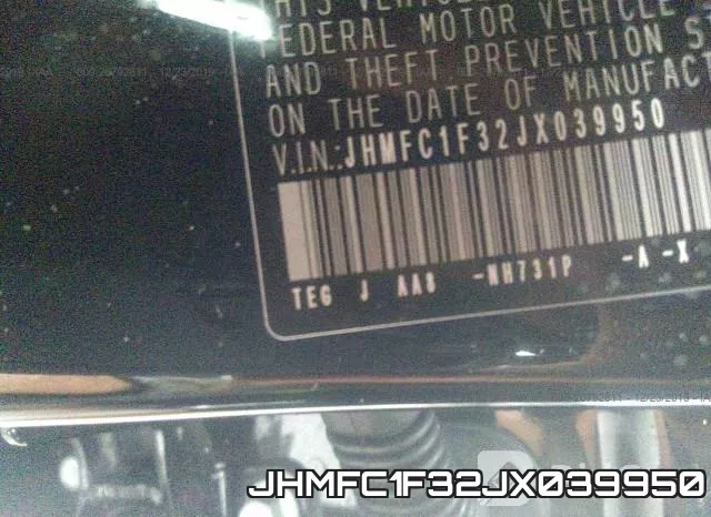 JHMFC1F32JX039950 фото 8