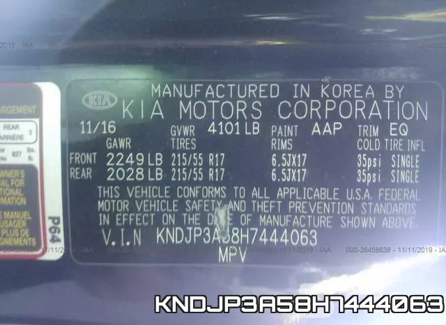 KNDJP3A58H7444063 фото 9