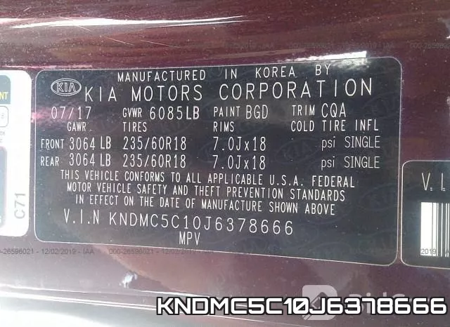 KNDMC5C10J6378666 фото 9
