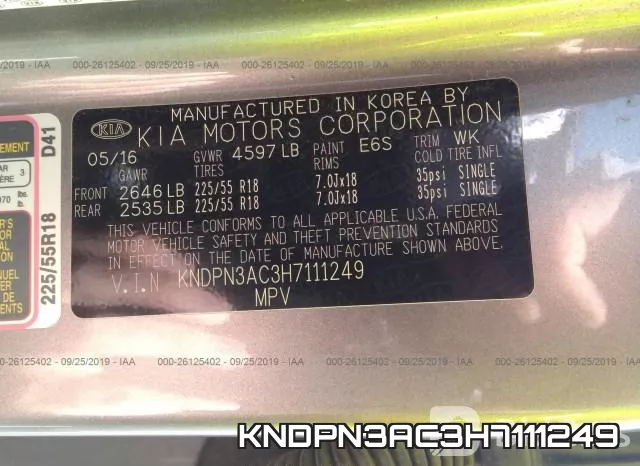 KNDPN3AC3H7111249 фото 7