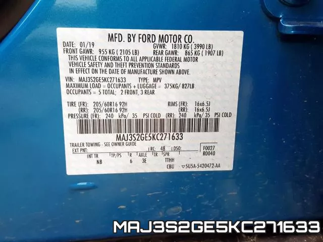MAJ3S2GE5KC271633 фото 2