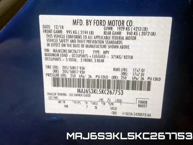 MAJ6S3KL5KC267753 фото 2