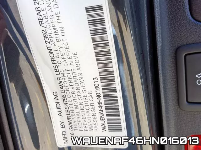 WAUENAF46HN016013 фото 2