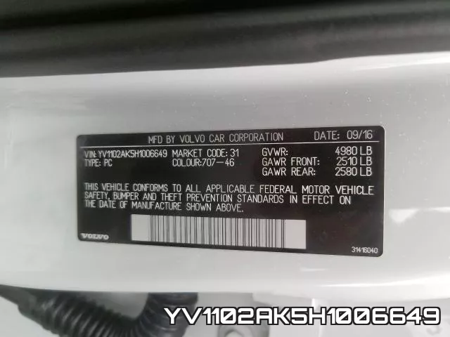 YV1102AK5H1006649 фото 2