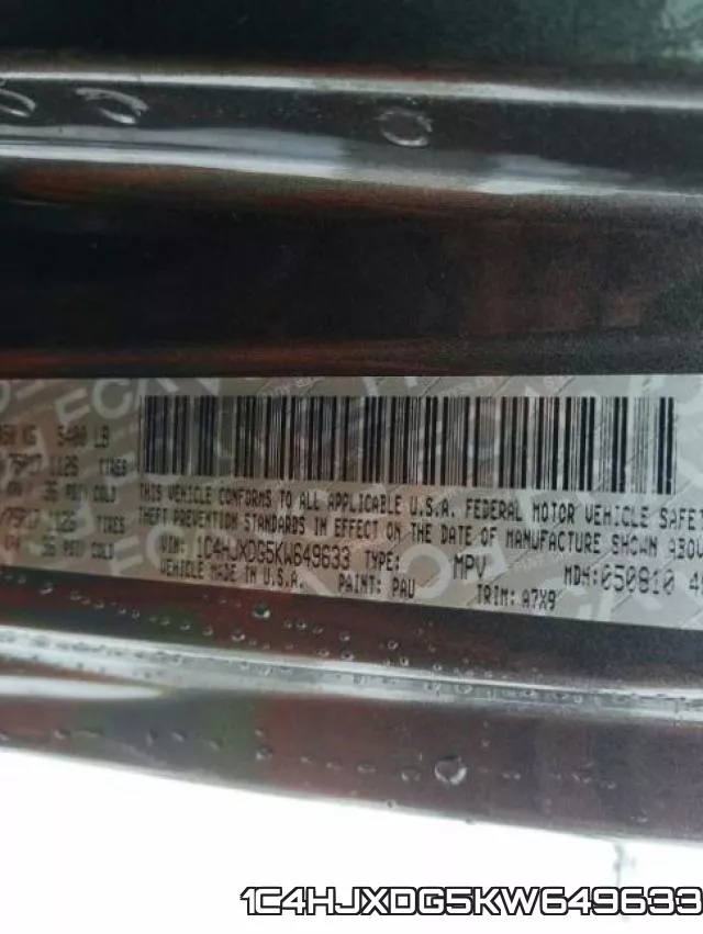 1C4HJXDG5KW649633 фото 2