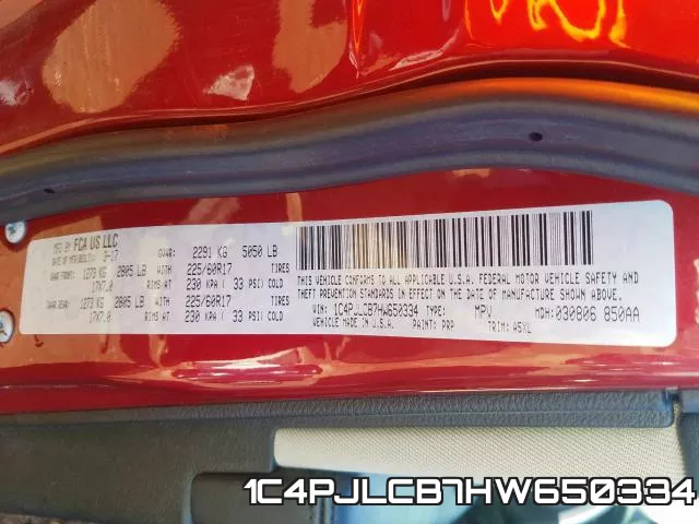 1C4PJLCB7HW650334 фото 2