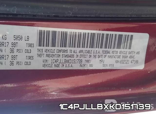 1C4PJLLBXKD151739 фото 9