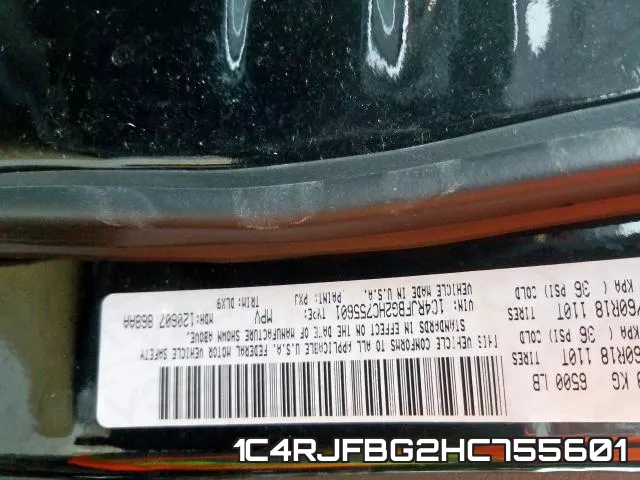 1C4RJFBG2HC755601 фото 2
