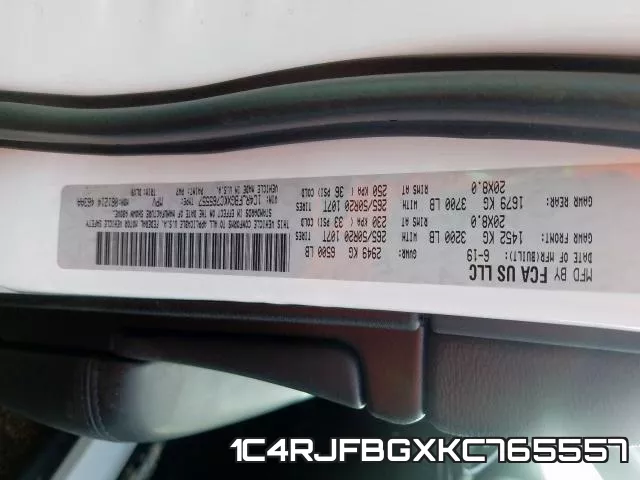 1C4RJFBGXKC765557 фото 2