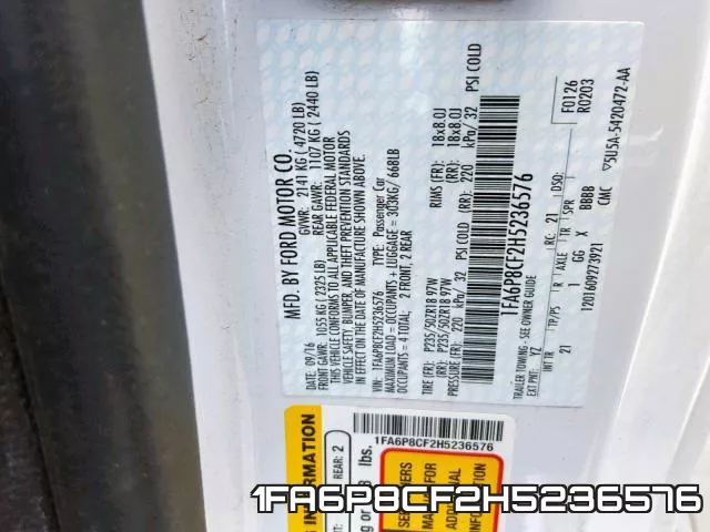 1FA6P8CF2H5236576 фото 2