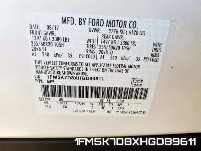 1FM5K7D8XHGD89611 фото 2