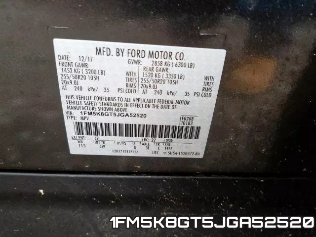 1FM5K8GT5JGA52520 фото 2