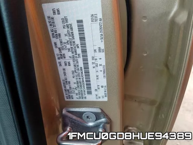 1FMCU0GD8HUE94389 фото 2