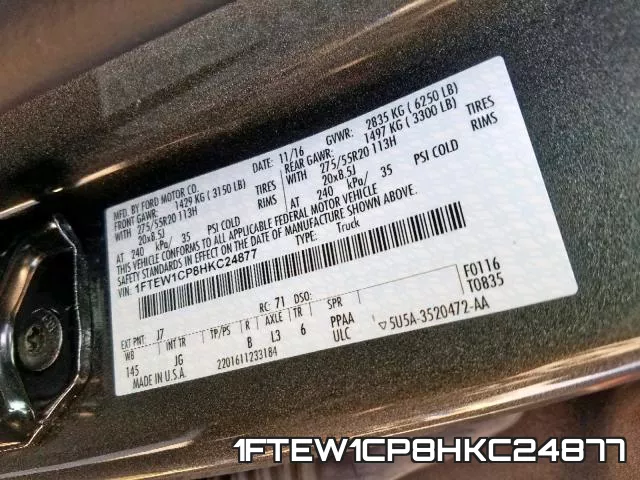 1FTEW1CP8HKC24877 фото 2